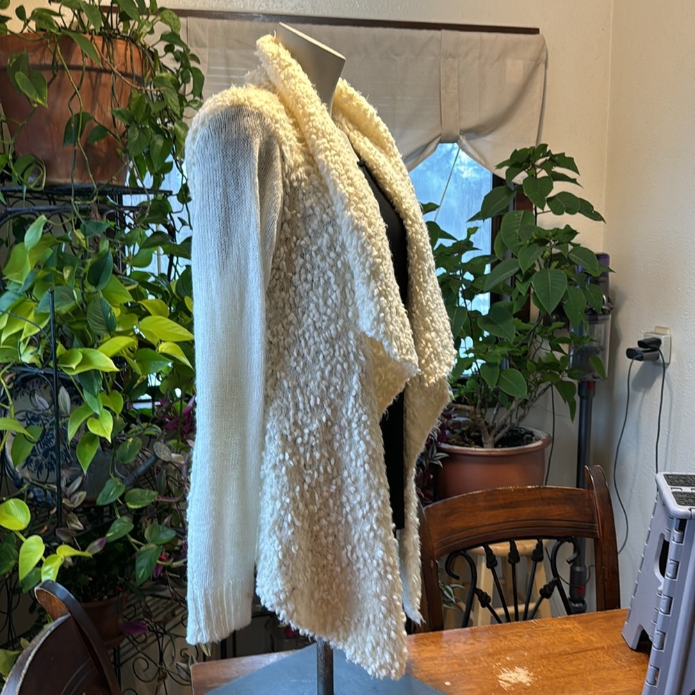NWOT Kensie | Waterfall Sweater Cardigan Cream Color, Nubby and Fuzzy Size XL